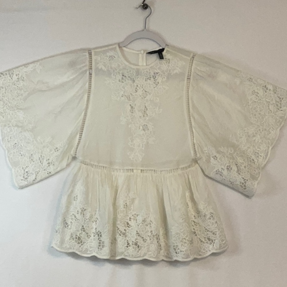 Elegant White Lace Blouse-White House Black Market -S